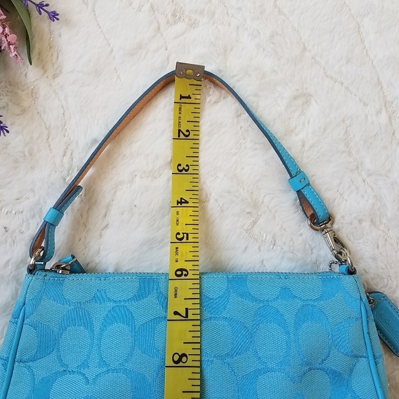 Coach Y2K 90's Turquoise Signature C Demi Shoulder Bag w/Dustbag - Picture 4 of 16